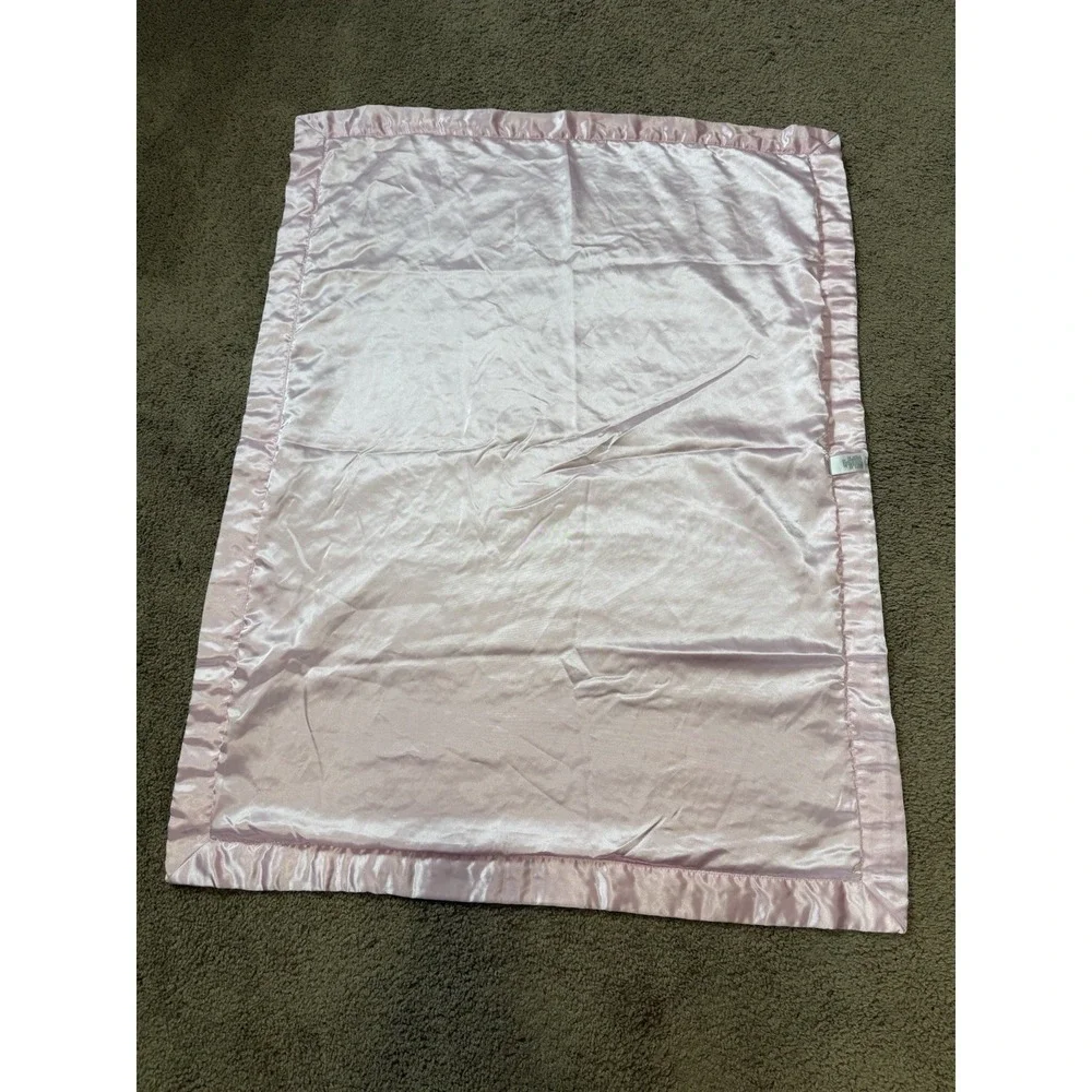 Sweet Baby Girl Baby Blanket Carters Just One Year Pink Minky Dot Satin Trim